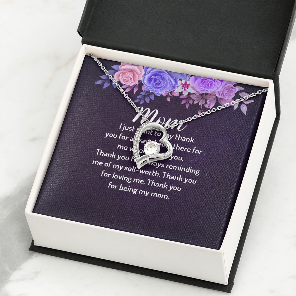 To My Mom I Just Want to Say Thank You Forever Necklace w Message Card-Express Your Love Gifts