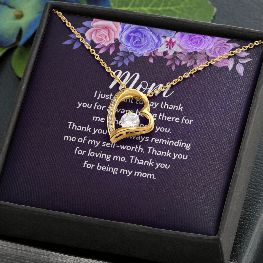 To My Mom I Just Want to Say Thank You Forever Necklace w Message Card-Express Your Love Gifts