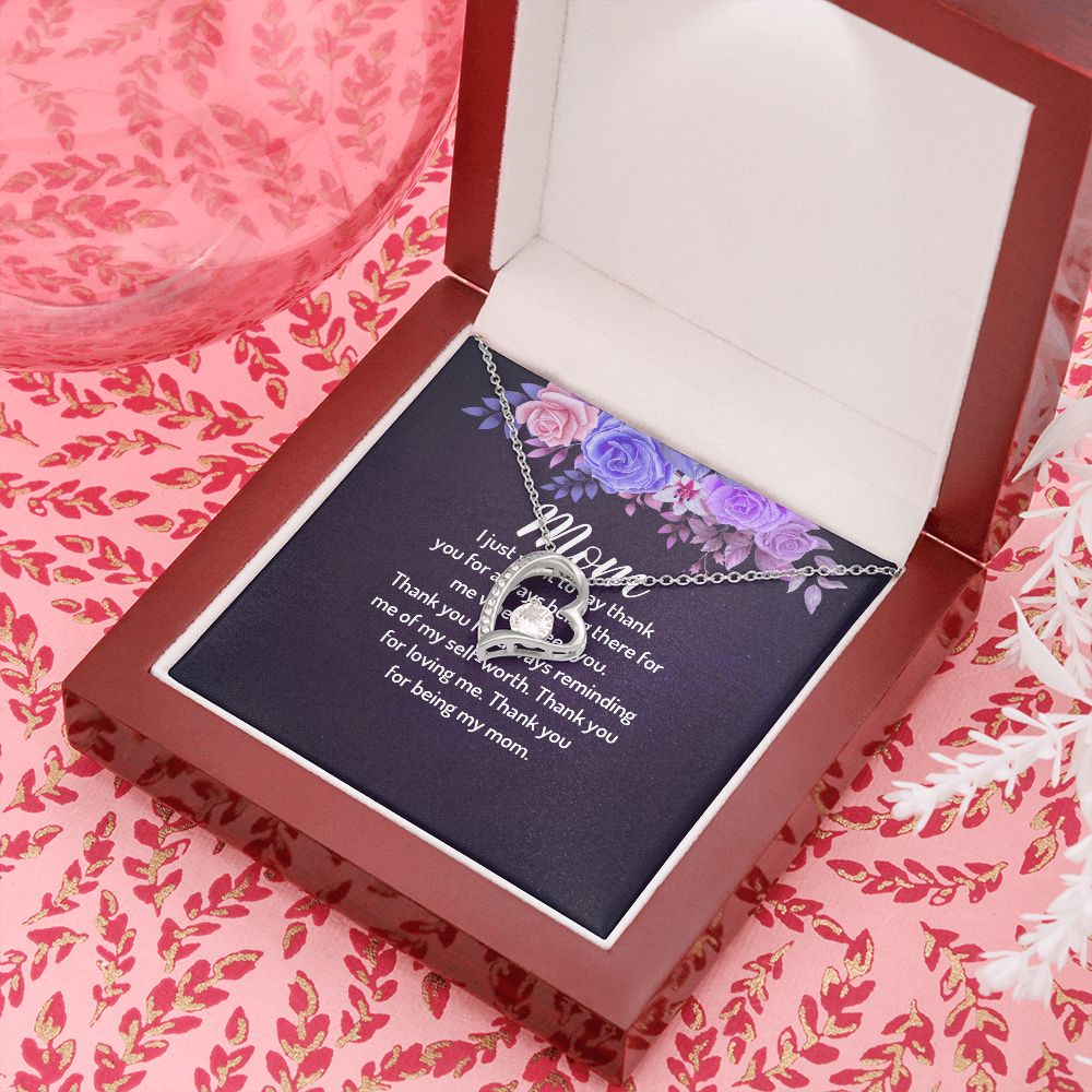 To My Mom I Just Want to Say Thank You Forever Necklace w Message Card-Express Your Love Gifts