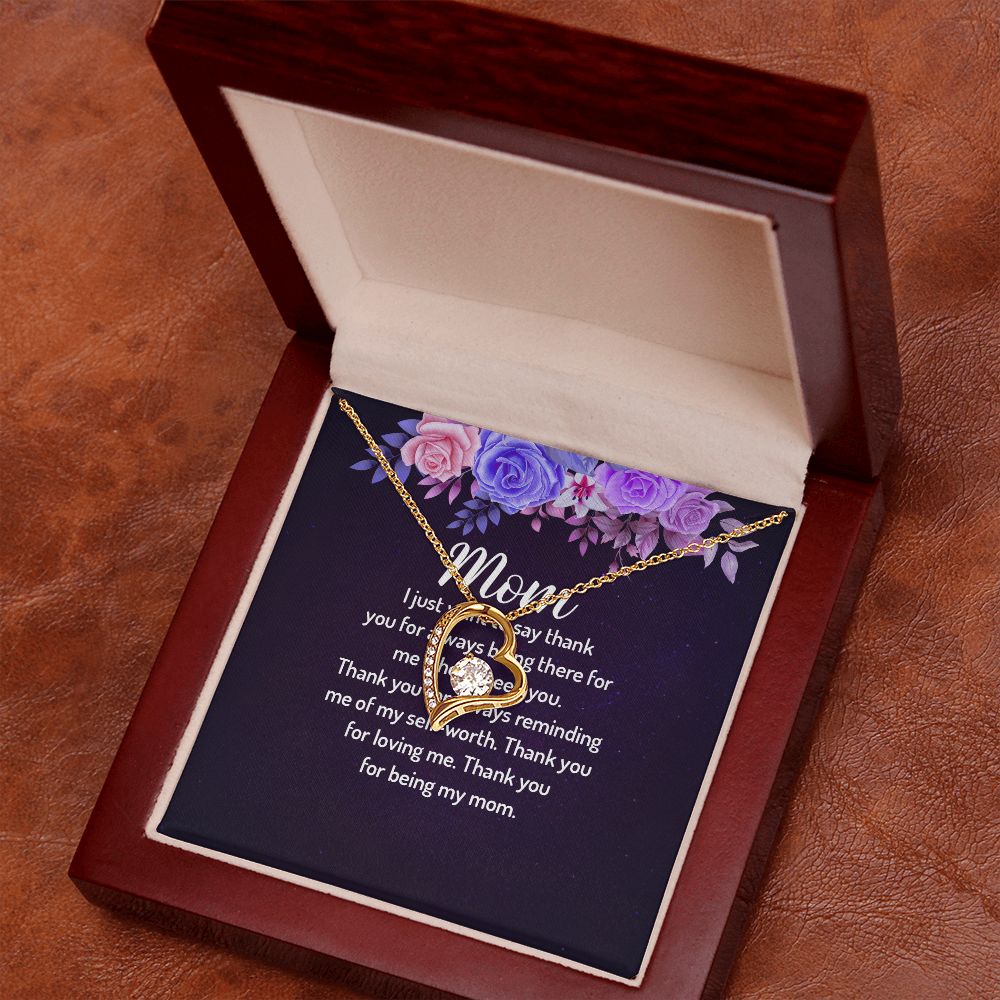 To My Mom I Just Want to Say Thank You Forever Necklace w Message Card-Express Your Love Gifts