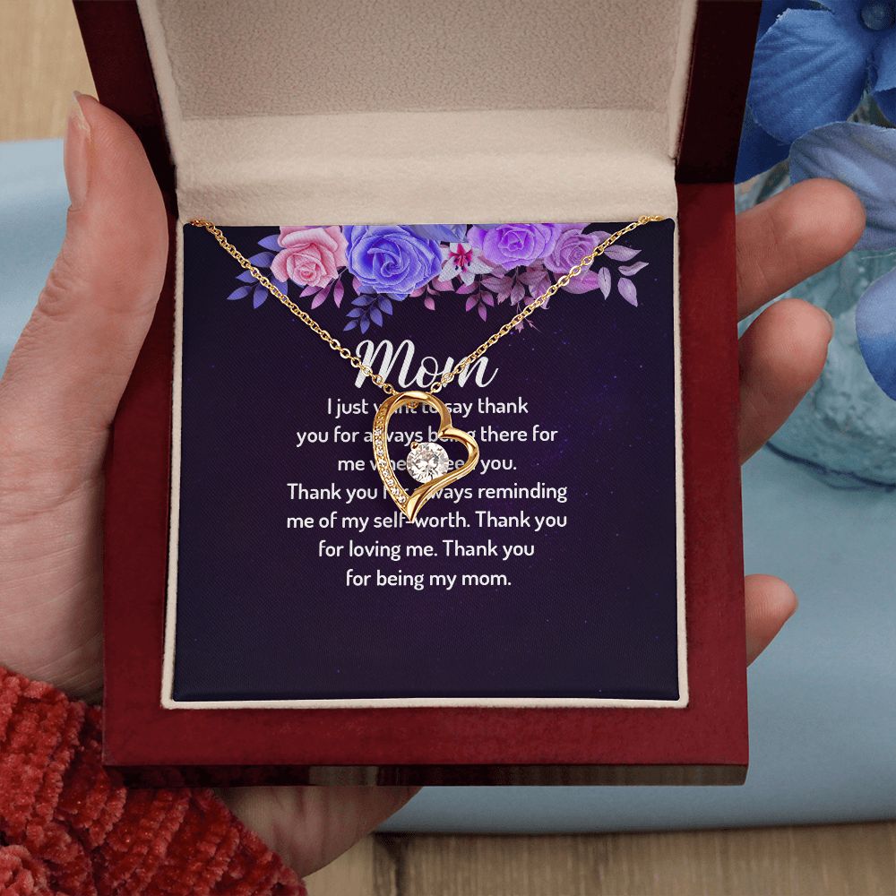 To My Mom I Just Want to Say Thank You Forever Necklace w Message Card-Express Your Love Gifts