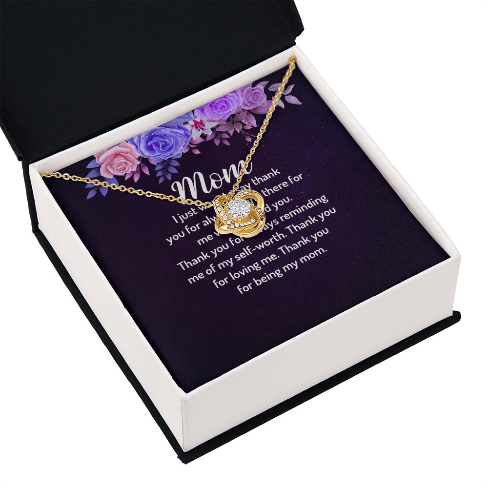 To My Mom I Just Want to Say Thank You Infinity Knot Necklace Message Card-Express Your Love Gifts