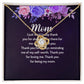 To My Mom I Just Want to Say Thank You Infinity Knot Necklace Message Card-Express Your Love Gifts