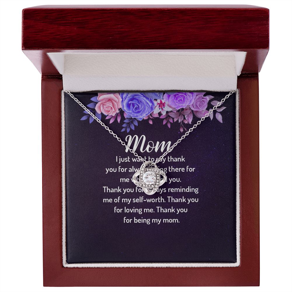 To My Mom I Just Want to Say Thank You Infinity Knot Necklace Message Card-Express Your Love Gifts