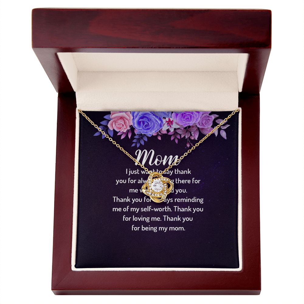 To My Mom I Just Want to Say Thank You Infinity Knot Necklace Message Card-Express Your Love Gifts