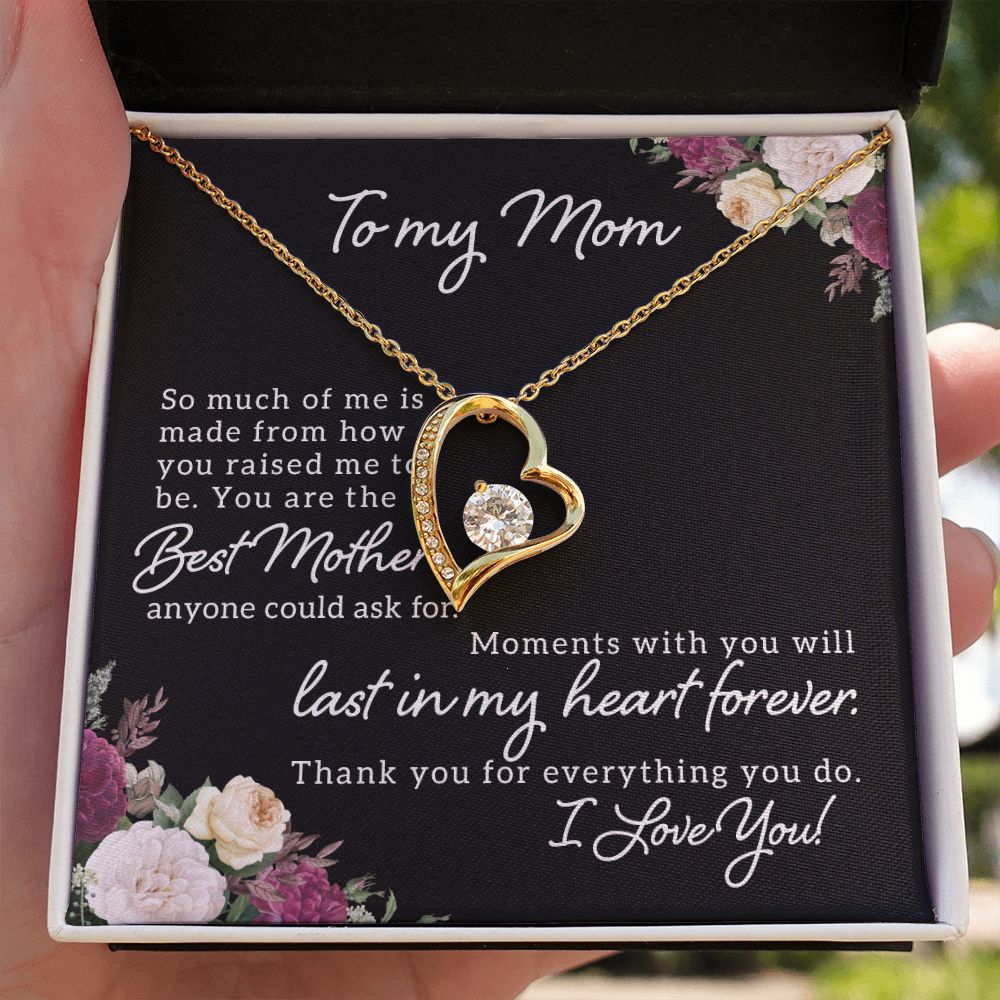 To My Mom So Much of Me Forever Necklace w Message Card-Express Your Love Gifts