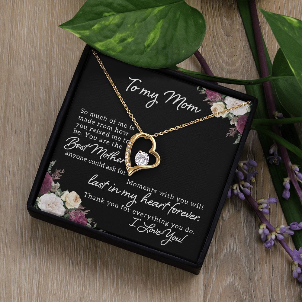 To My Mom So Much of Me Forever Necklace w Message Card-Express Your Love Gifts