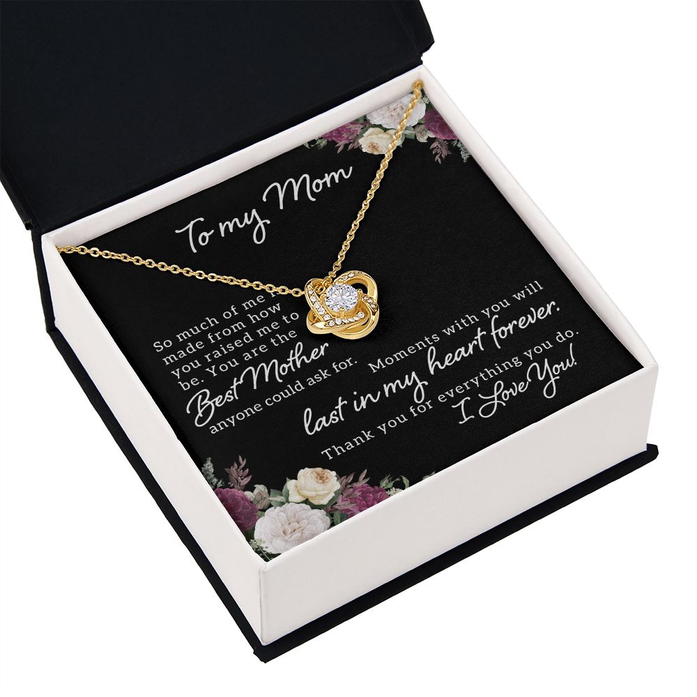 To My Mom So Much of Me Infinity Knot Necklace Message Card-Express Your Love Gifts