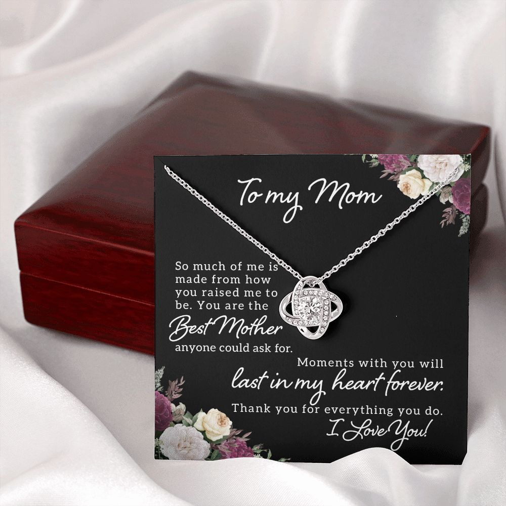 To My Mom So Much of Me Infinity Knot Necklace Message Card-Express Your Love Gifts