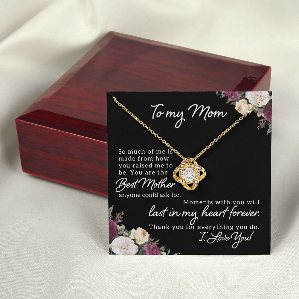 To My Mom So Much of Me Infinity Knot Necklace Message Card-Express Your Love Gifts