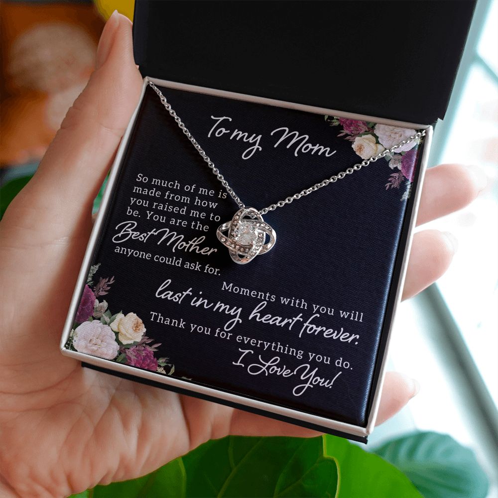 To My Mom So Much of Me Infinity Knot Necklace Message Card-Express Your Love Gifts