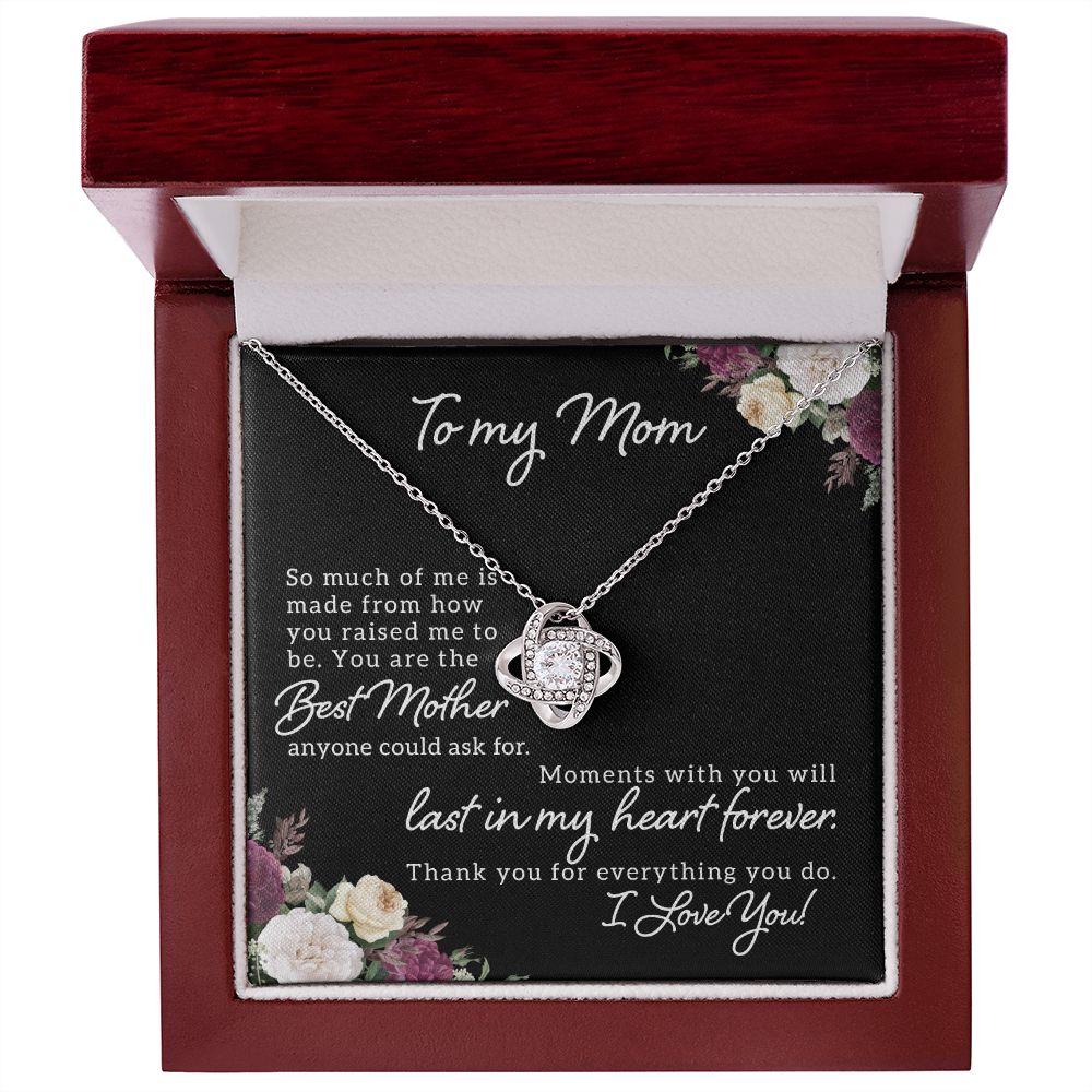 To My Mom So Much of Me Infinity Knot Necklace Message Card-Express Your Love Gifts