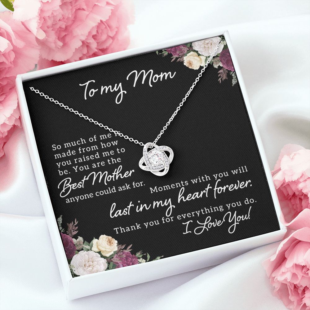 To My Mom So Much of Me Infinity Knot Necklace Message Card-Express Your Love Gifts