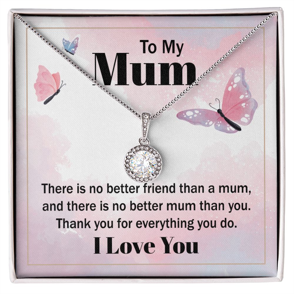 To My Mom There is No Better Friend Eternal Hope Necklace Message Card-Express Your Love Gifts