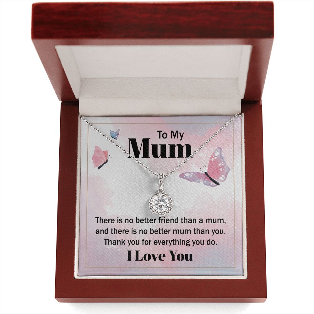 To My Mom There is No Better Friend Eternal Hope Necklace Message Card-Express Your Love Gifts