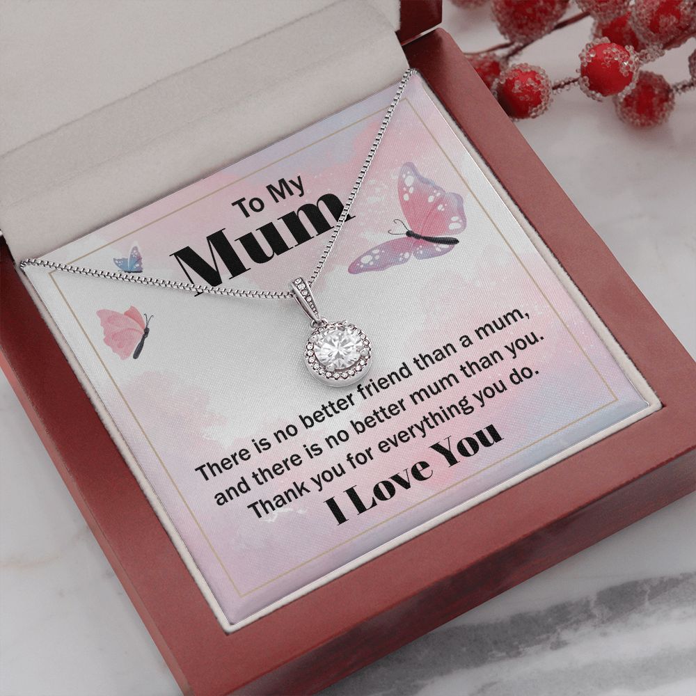 To My Mom There is No Better Friend Eternal Hope Necklace Message Card-Express Your Love Gifts