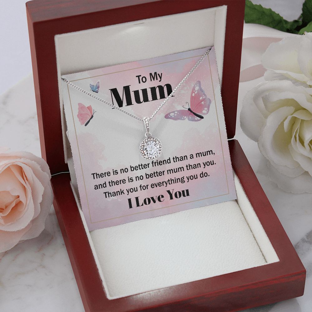 To My Mom There is No Better Friend Eternal Hope Necklace Message Card-Express Your Love Gifts