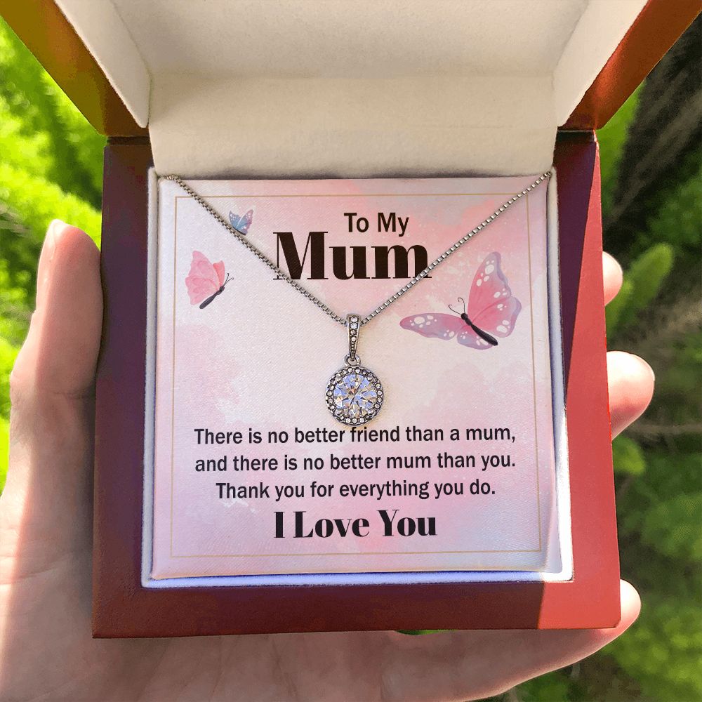 To My Mom There is No Better Friend Eternal Hope Necklace Message Card-Express Your Love Gifts