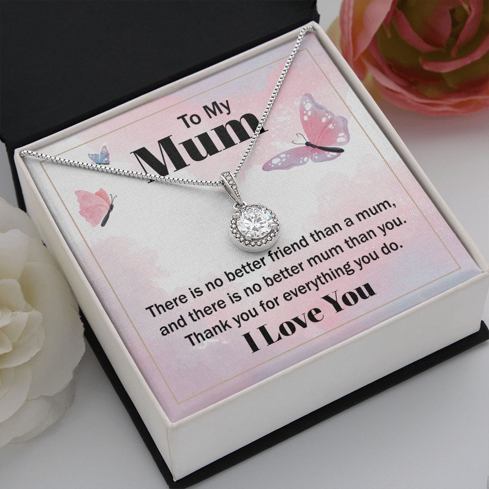 To My Mom There is No Better Friend Eternal Hope Necklace Message Card-Express Your Love Gifts