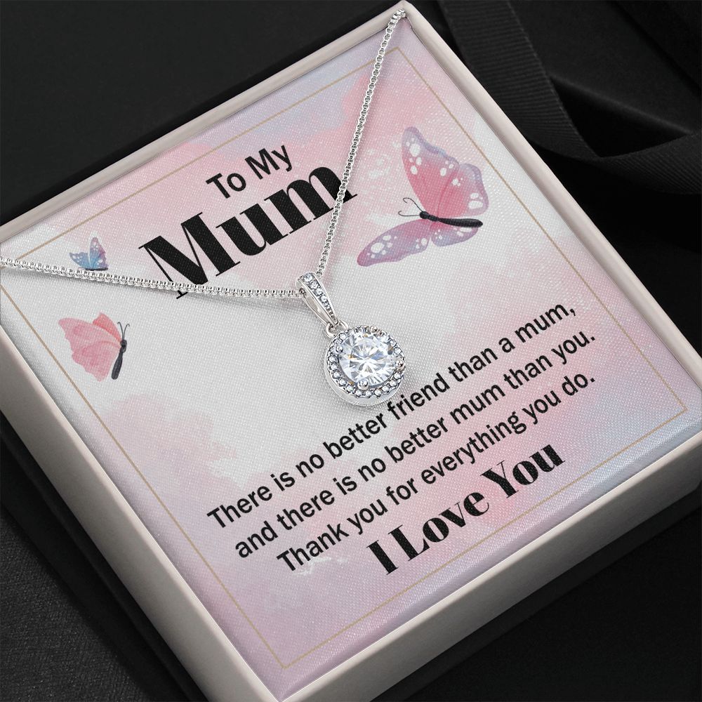 To My Mom There is No Better Friend Eternal Hope Necklace Message Card-Express Your Love Gifts