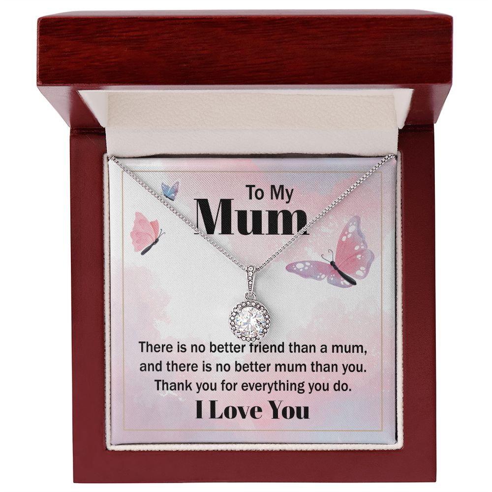 To My Mom There is No Better Friend Eternal Hope Necklace Message Card-Express Your Love Gifts