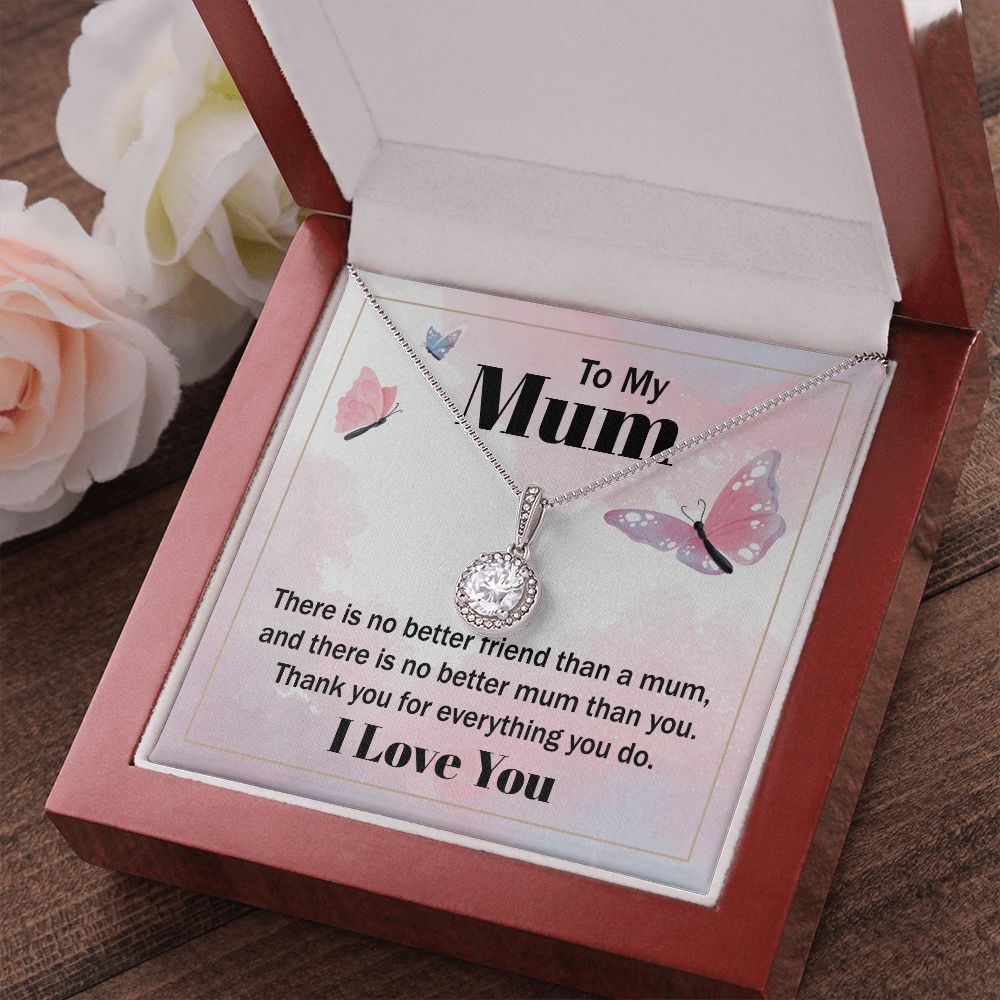 To My Mom There is No Better Friend Eternal Hope Necklace Message Card-Express Your Love Gifts