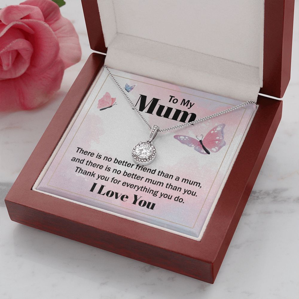 To My Mom There is No Better Friend Eternal Hope Necklace Message Card-Express Your Love Gifts