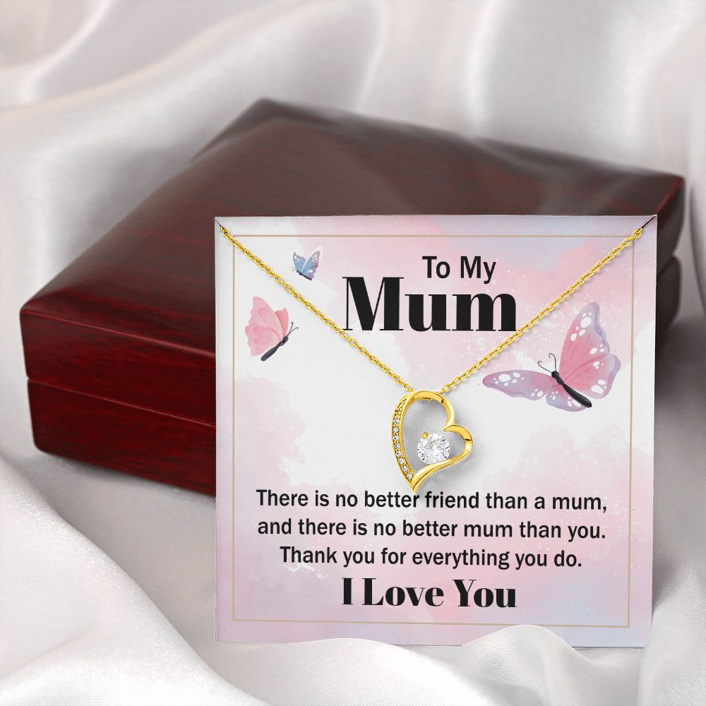 To My Mom There is No Better Friend Forever Necklace w Message Card-Express Your Love Gifts