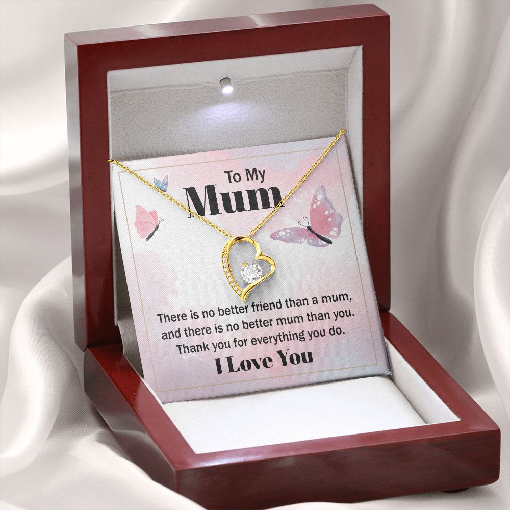 To My Mom There is No Better Friend Forever Necklace w Message Card-Express Your Love Gifts