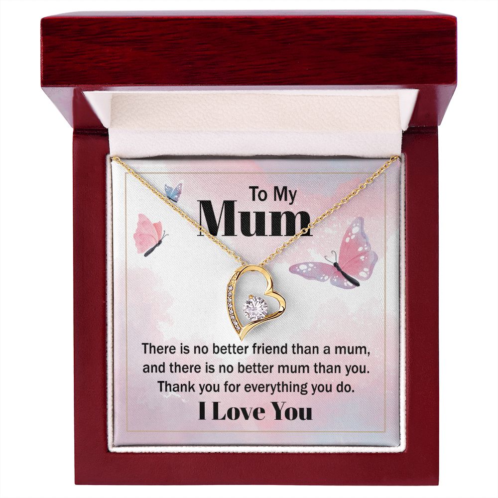 To My Mom There is No Better Friend Forever Necklace w Message Card-Express Your Love Gifts