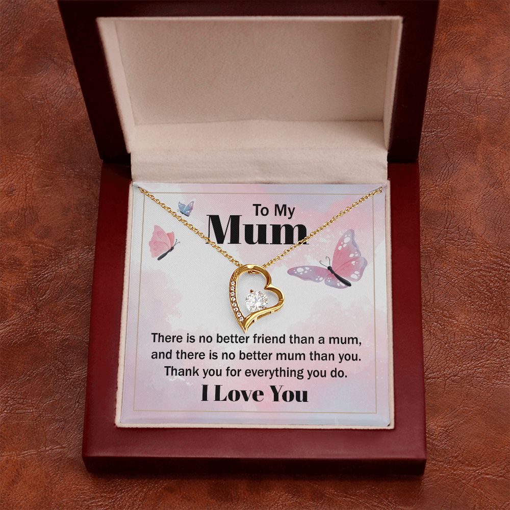 To My Mom There is No Better Friend Forever Necklace w Message Card-Express Your Love Gifts