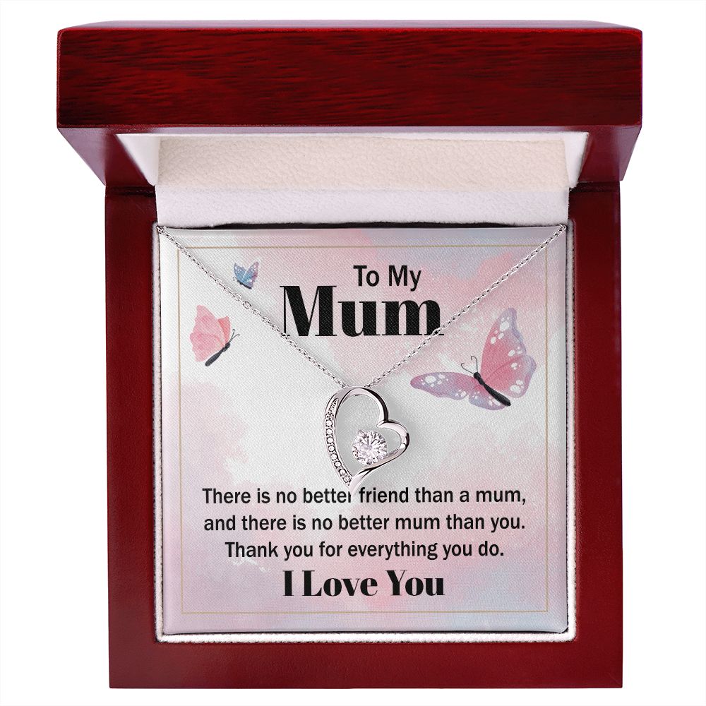 To My Mom There is No Better Friend Forever Necklace w Message Card-Express Your Love Gifts