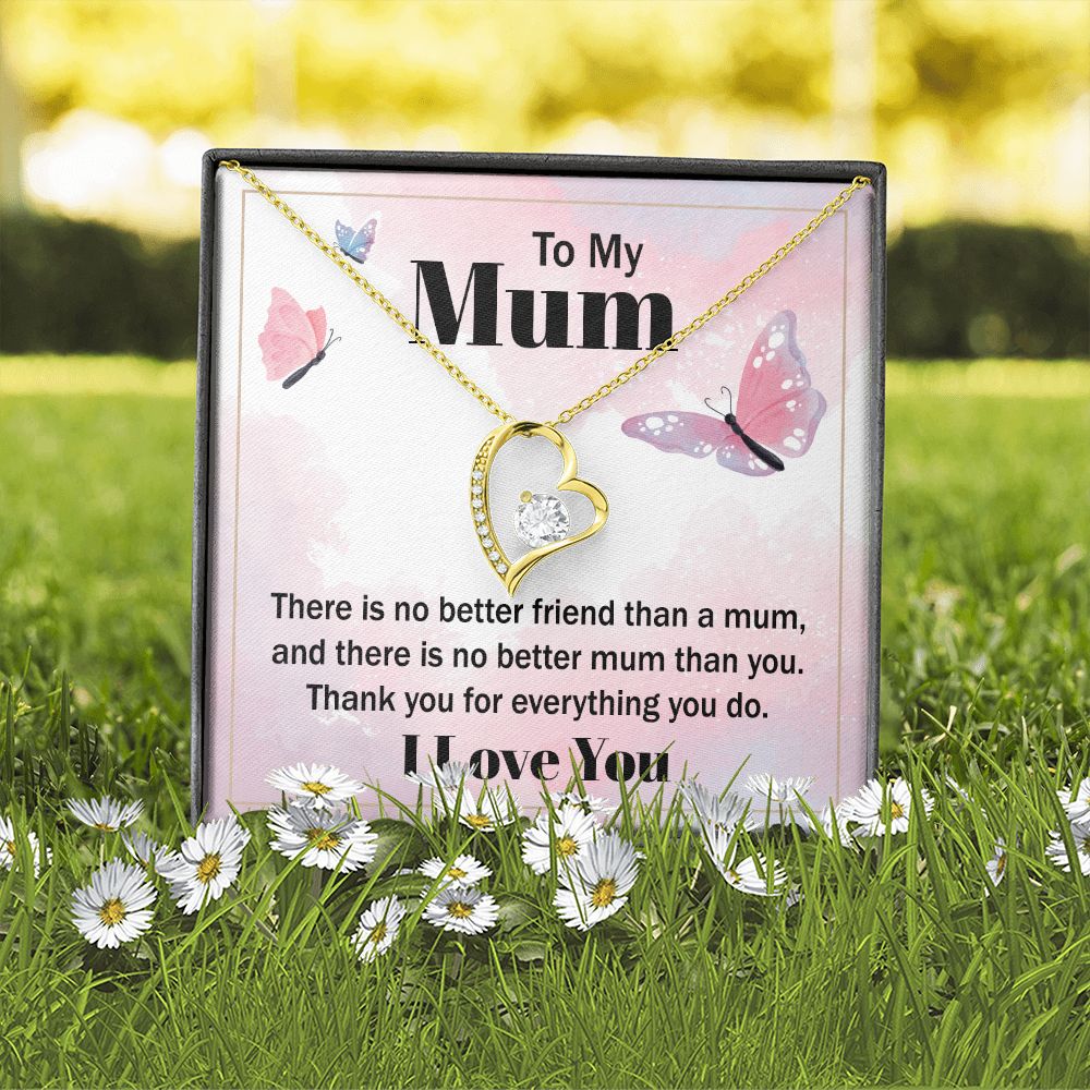 To My Mom There is No Better Friend Forever Necklace w Message Card-Express Your Love Gifts