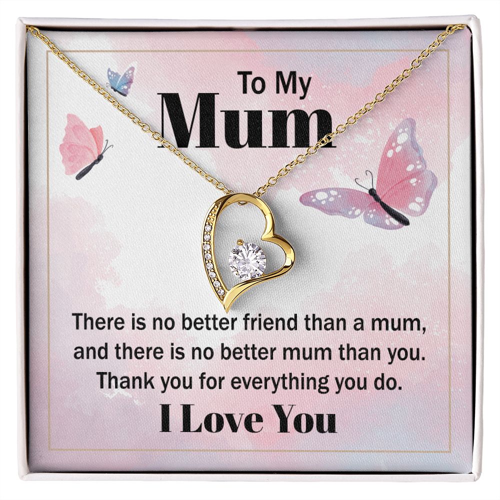 To My Mom There is No Better Friend Forever Necklace w Message Card-Express Your Love Gifts