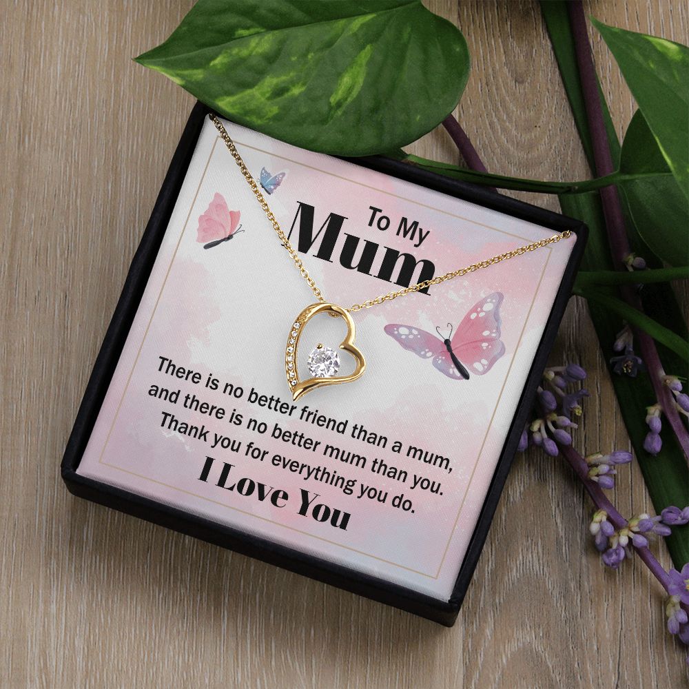 To My Mom There is No Better Friend Forever Necklace w Message Card-Express Your Love Gifts