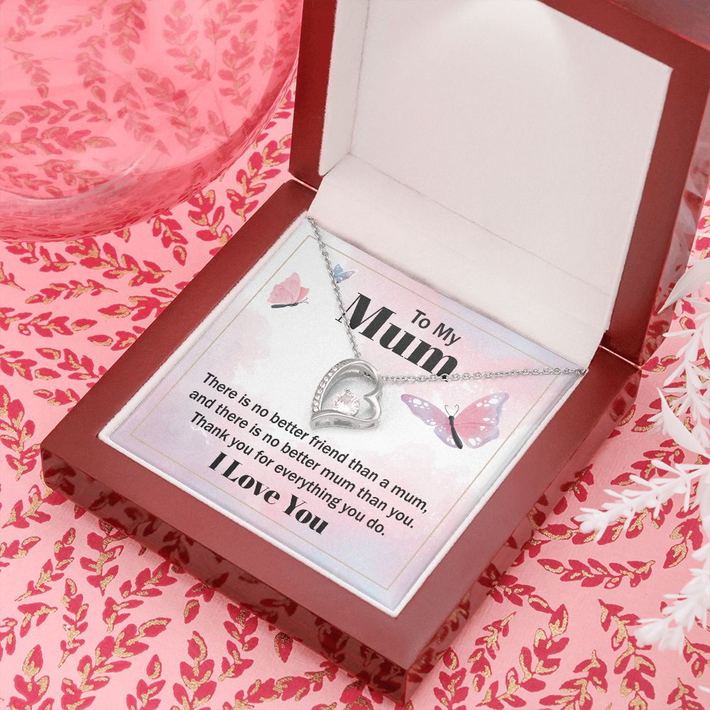 To My Mom There is No Better Friend Forever Necklace w Message Card-Express Your Love Gifts