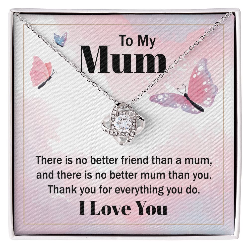 To My Mom There is No Better Friend Infinity Knot Necklace Message Card-Express Your Love Gifts