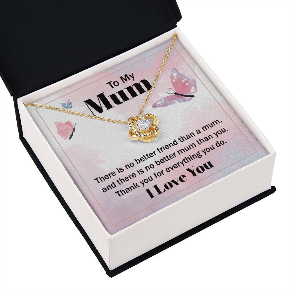 To My Mom There is No Better Friend Infinity Knot Necklace Message Card-Express Your Love Gifts