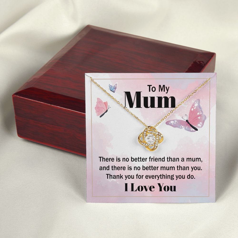 To My Mom There is No Better Friend Infinity Knot Necklace Message Card-Express Your Love Gifts