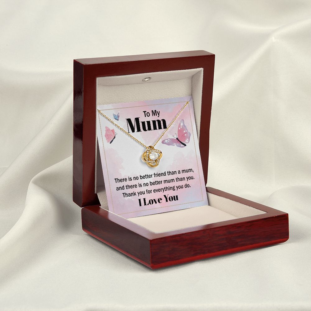 To My Mom There is No Better Friend Infinity Knot Necklace Message Card-Express Your Love Gifts