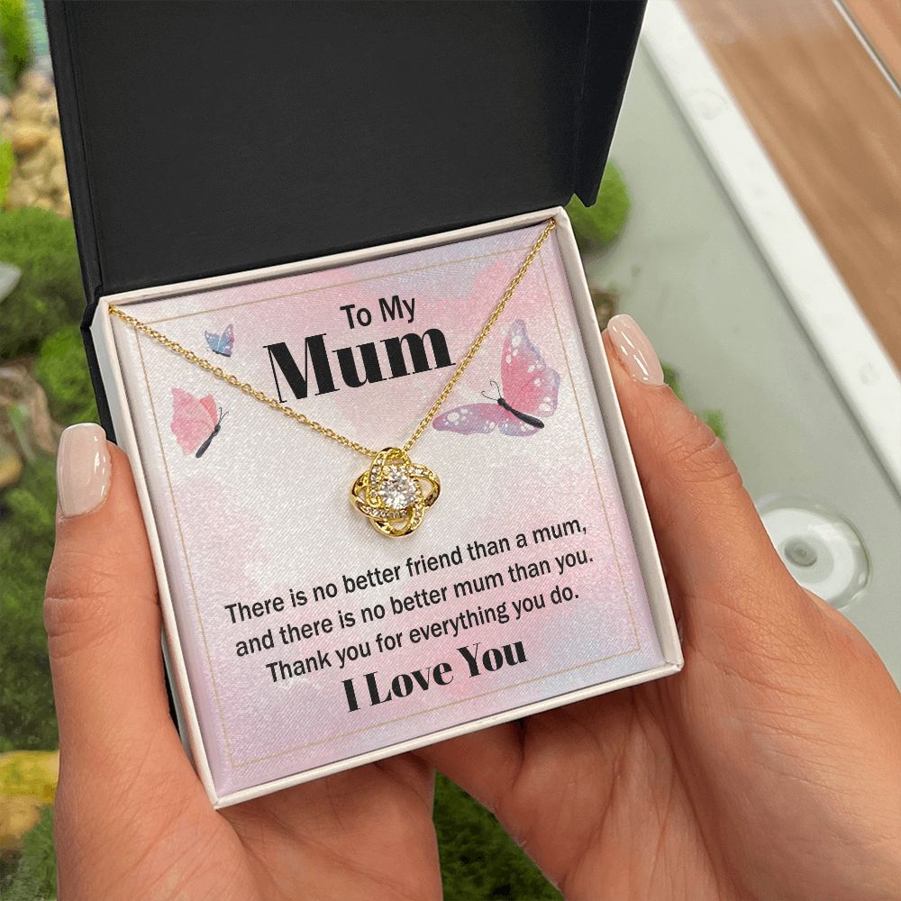 To My Mom There is No Better Friend Infinity Knot Necklace Message Card-Express Your Love Gifts