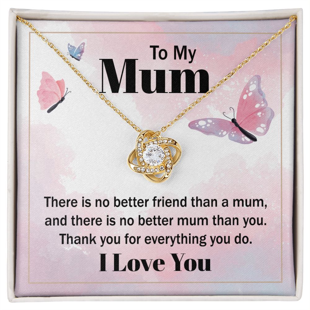 To My Mom There is No Better Friend Infinity Knot Necklace Message Card-Express Your Love Gifts