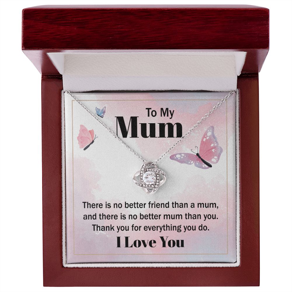 To My Mom There is No Better Friend Infinity Knot Necklace Message Card-Express Your Love Gifts