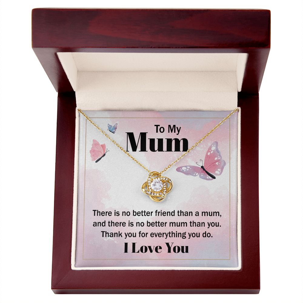 To My Mom There is No Better Friend Infinity Knot Necklace Message Card-Express Your Love Gifts