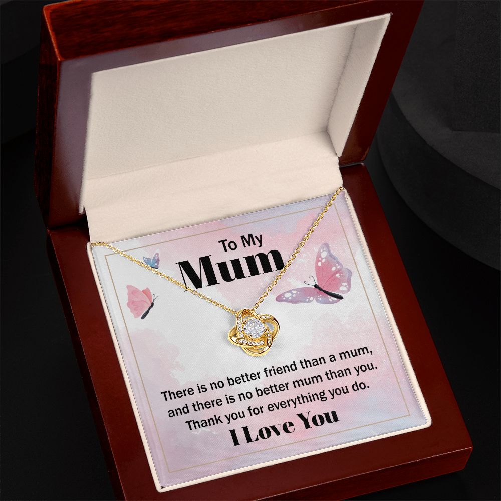 To My Mom There is No Better Friend Infinity Knot Necklace Message Card-Express Your Love Gifts