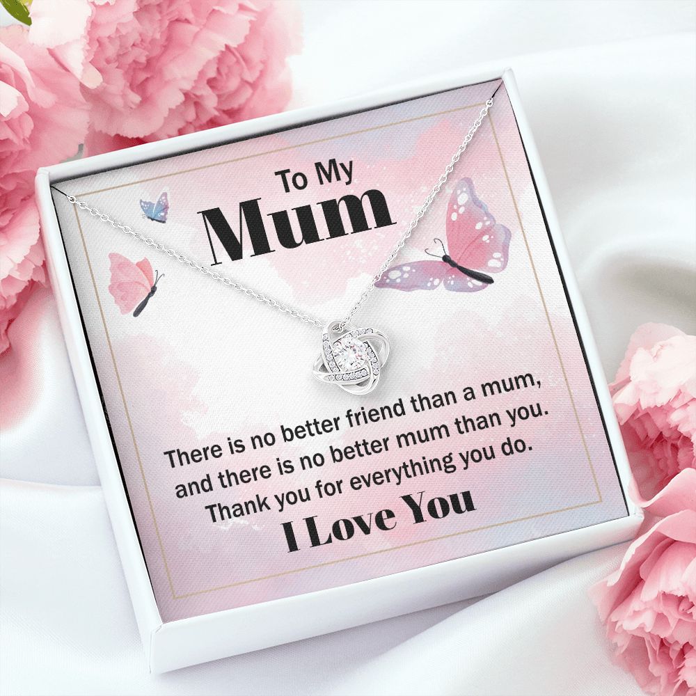 To My Mom There is No Better Friend Infinity Knot Necklace Message Card-Express Your Love Gifts