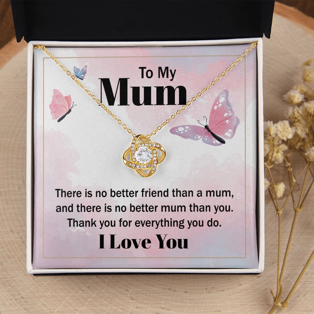 To My Mom There is No Better Friend Infinity Knot Necklace Message Card-Express Your Love Gifts