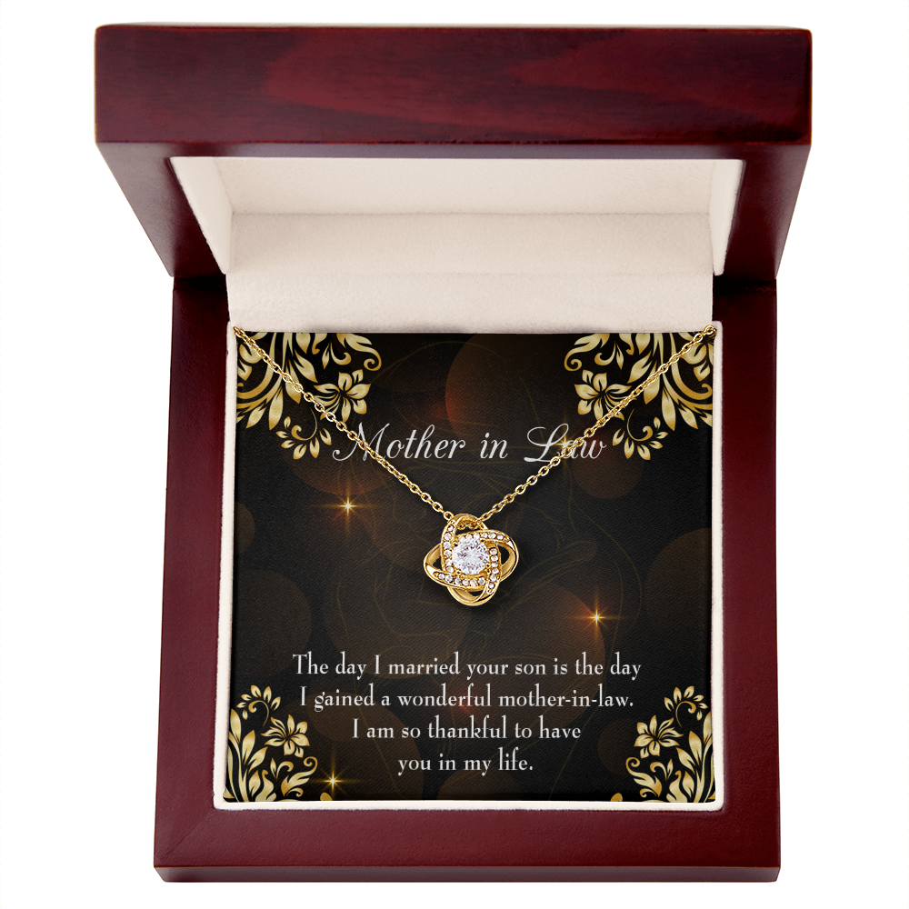 To My Mother-in-Law A Wonderful Mother-in-Law Infinity Knot Necklace Message Card-Express Your Love Gifts