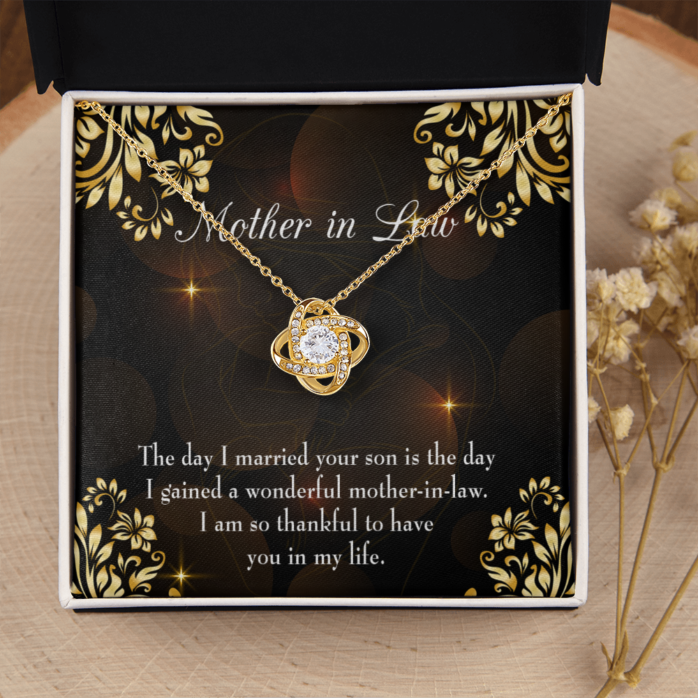 To My Mother-in-Law A Wonderful Mother-in-Law Infinity Knot Necklace Message Card-Express Your Love Gifts