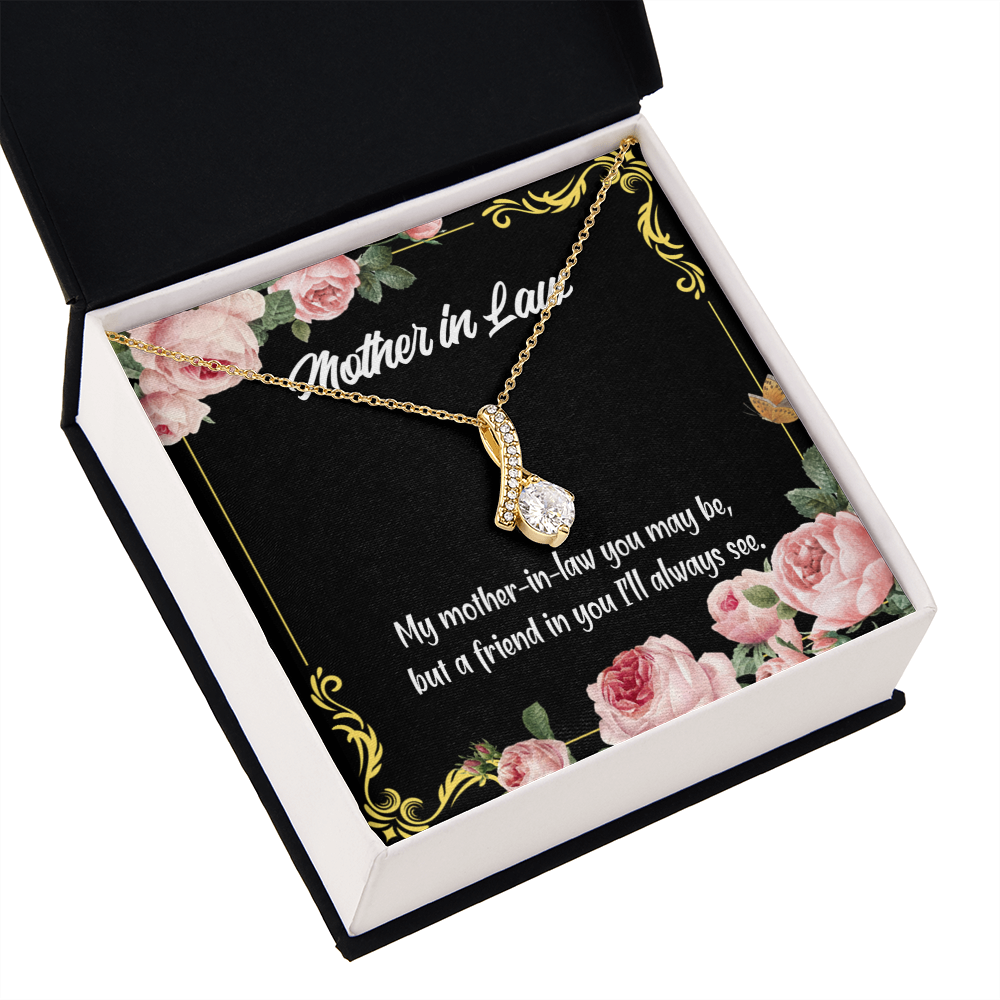 To My Mother-in-Law and Friend Alluring Ribbon Necklace Message Card-Express Your Love Gifts